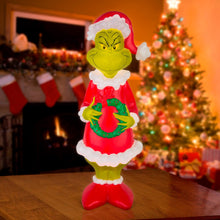 Load image into Gallery viewer, Lighted Blow Mold Outdoor Décor Grinch w/Wreath