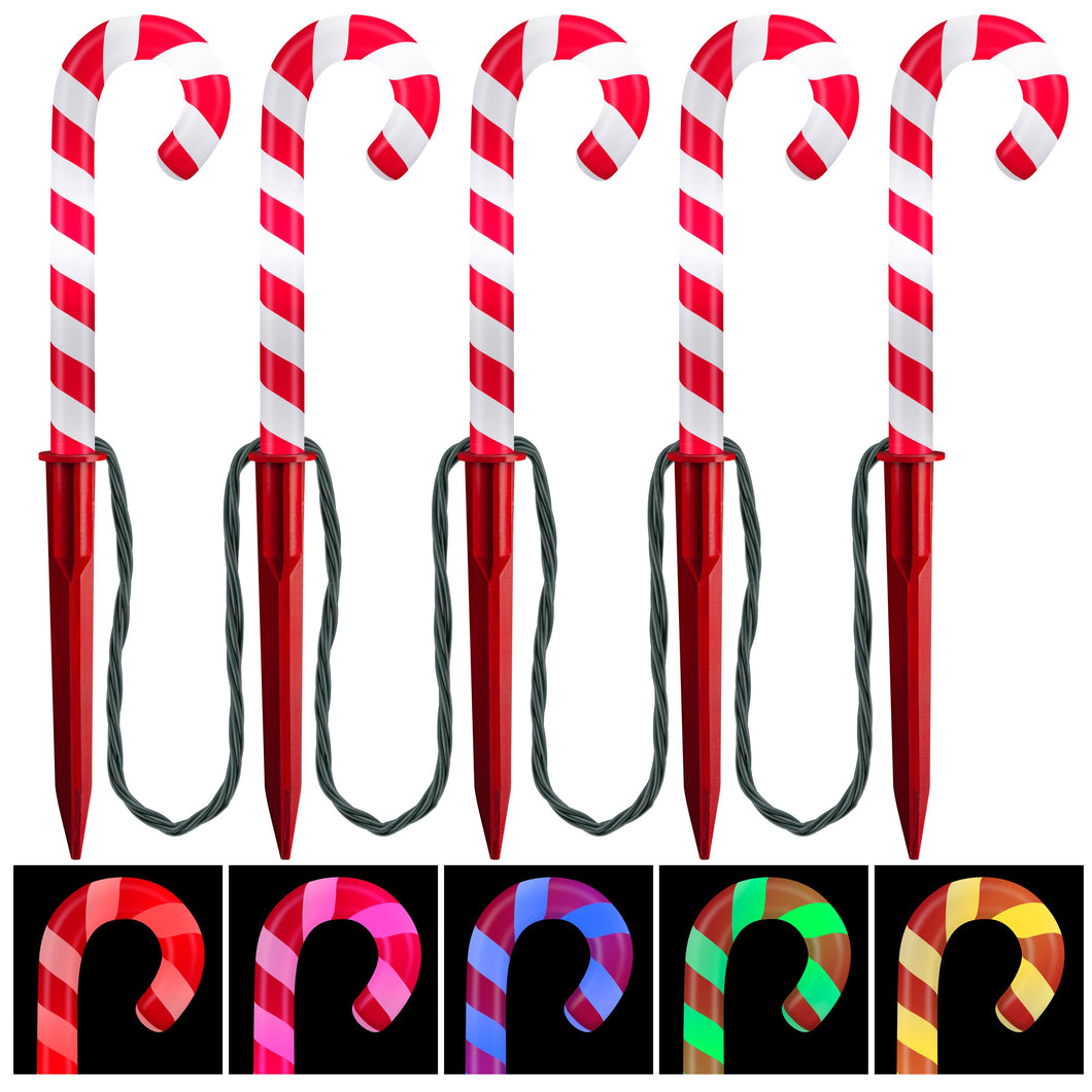 Gemmy Christmas Enlightened Pathways-ColorMotion-Deluxe-S/5-Candy Cane (Multi)