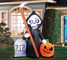 Load image into Gallery viewer, 5.5&#39; Inflatable Reaper and Pumpkin Scene
