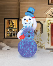 Load image into Gallery viewer, 7' Inflatable Swirling Lights Snowman With Tipping Hat