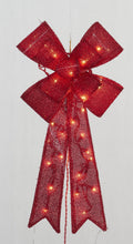 Load image into Gallery viewer, 24" UL Glittering Fabric Bow Sculpture - Red