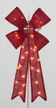Load image into Gallery viewer, 24" UL Glittering Fabric Bow Sculpture - Red