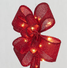 Load image into Gallery viewer, 24" UL Glittering Fabric Bow Sculpture - Red