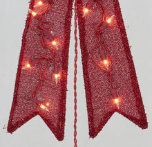 Load image into Gallery viewer, 24" UL Glittering Fabric Bow Sculpture - Red
