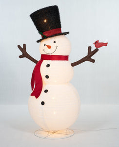 60" UL Pop-Up Fluffy Snowman Sculpture