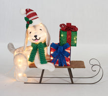 Load image into Gallery viewer, 31-1/2" UL Plush Dog And Sleigh Sculpture