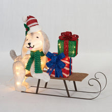 Load image into Gallery viewer, 31-1/2" UL Plush Dog And Sleigh Sculpture