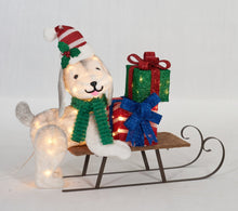 Load image into Gallery viewer, 31-1/2" UL Plush Dog And Sleigh Sculpture