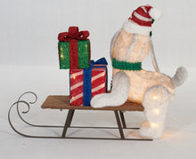 Load image into Gallery viewer, 31-1/2" UL Plush Dog And Sleigh Sculpture