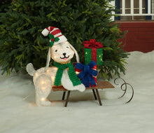 Load image into Gallery viewer, 31-1/2" UL Plush Dog And Sleigh Sculpture