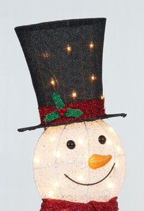 62" UL Snowman With String Lights Sculpture