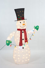 Load image into Gallery viewer, 62" UL Snowman With String Lights Sculpture