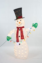 Load image into Gallery viewer, 62" UL Snowman With String Lights Sculpture
