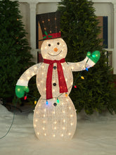 Load image into Gallery viewer, 62" UL Snowman With String Lights Sculpture