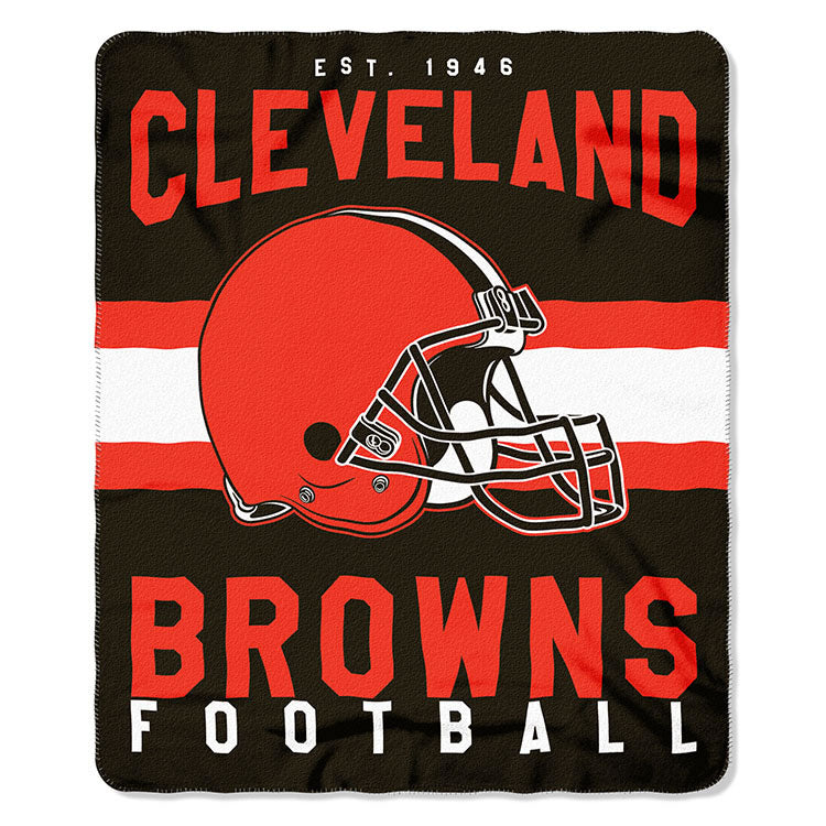 NFL Cleveland Browns NFL Singular 50-Inch by 60-Inch Printed fleece Throw, Blue, 50-inches x 60