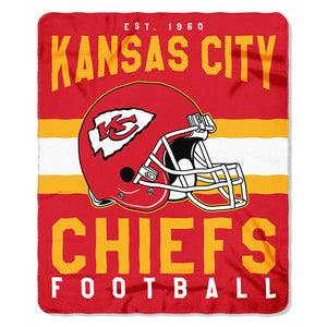 NFL Kansas CITY Chiefs NFL Singular 50-Inch by 60-Inch Printed fleece Throw, Red, 50-inches x 60"