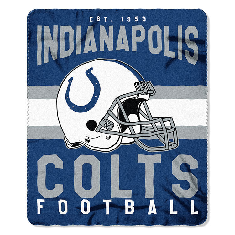 NFL Indianapolis Colts NFL Singular 50-Inch by 60-Inch Printed fleece Throw, Blue, 50-inches x 60