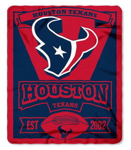 NFL Houston Texans Marque Printed Fleece Throw, 50-inch by 60-inch