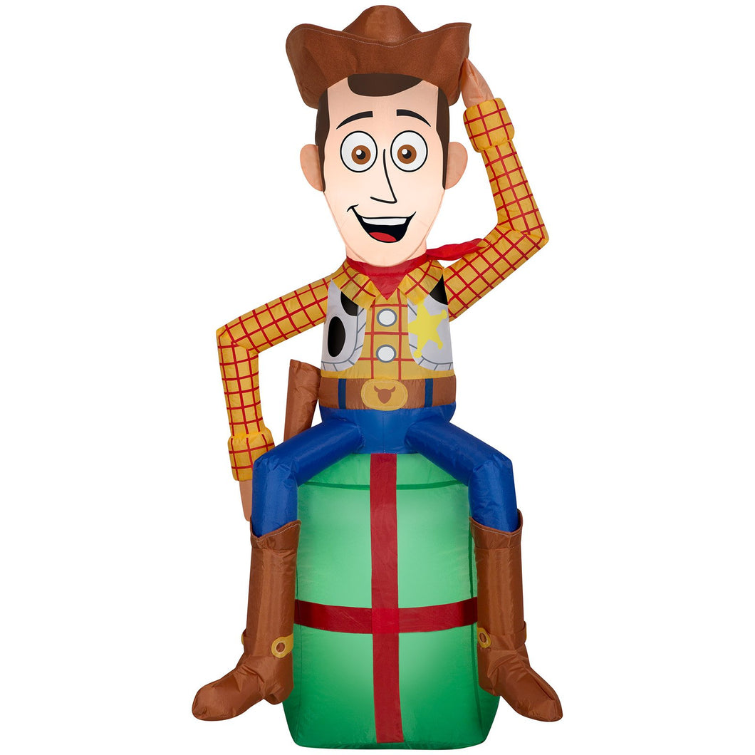 3.5' Toy Story Airblown Woody on Present Disney Christmas Inflatable