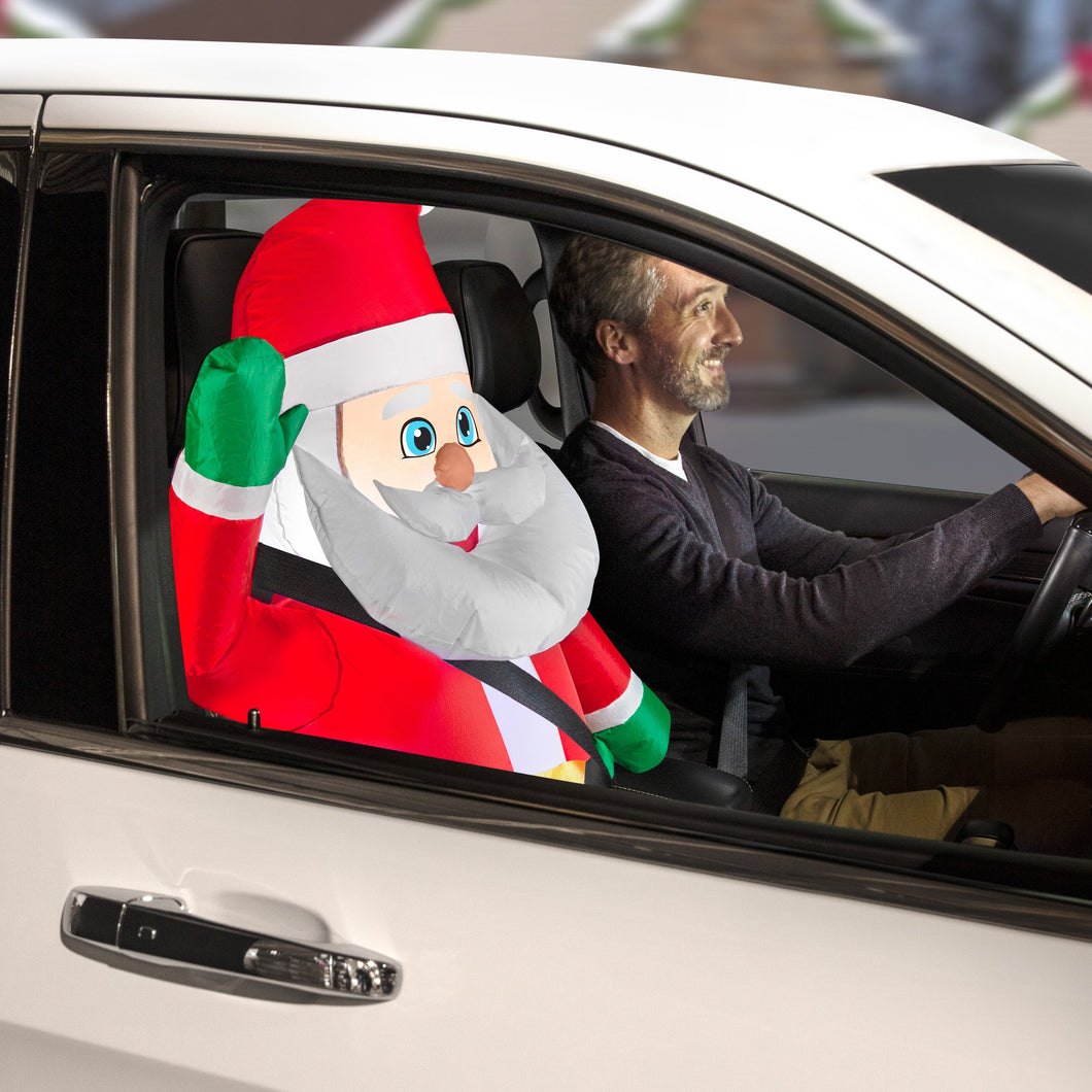 Gemmy Airblown Car Buddy Santa