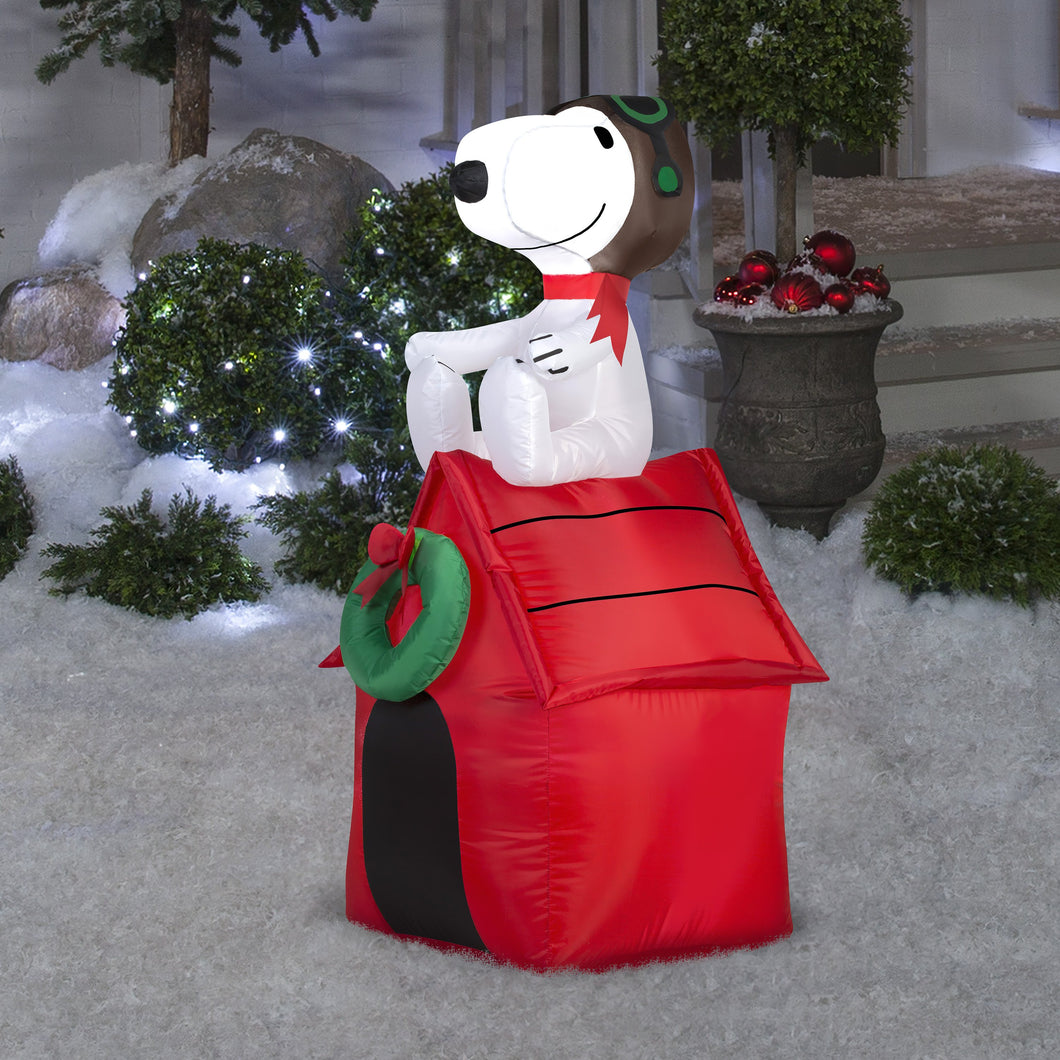3.5' Airblown Snoopy on House Peanuts Christmas Inflatable