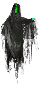 Gemmy Hanging Illusion Face Black Ghoul (Green)