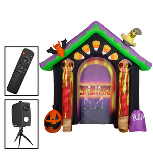 8.5' Living Projection Airblown-Archway Screen-Candy House w/Removable Screen Halloween Inflatable