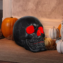 Load image into Gallery viewer, 20” Blow Mold Lighted Decor-Candle Flicker-Matte Black Skull
