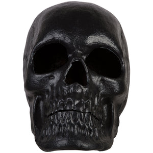 20” Blow Mold Lighted Decor-Candle Flicker-Matte Black Skull