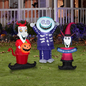 Gemmy Airbown Inflatable Halloween Lock Shock and Barrel Disney Combo Pack