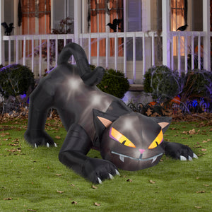 6' Animated Airblown Black Cat w/Turning Head Halloween Inflatable