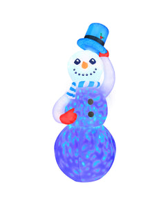 7' Inflatable Swirling Lights Snowman With Tipping Hat