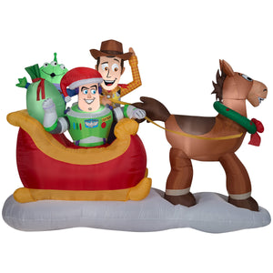 Gemmy 8' Airblown-Toy Story w/Sleigh Disney Christmas Inflatable Scene