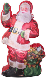 7' Photorealistic Airblown Illustrated Santa with Gift Bag Christmas Inflatable