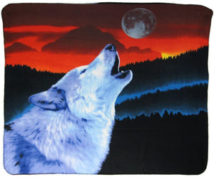 Howling Wolf at Moon Blanket