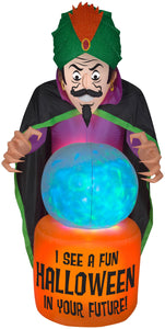 7.5' Projection Airblown Fire & Ice Fortune Teller Halloween Inflatable