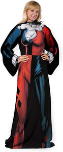 DC Comics Batman "Harley Quinn" Adult Comfy Throw Blanket with Sleeves