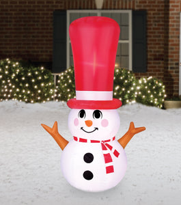 4' Inflatable Long Hat Snowman