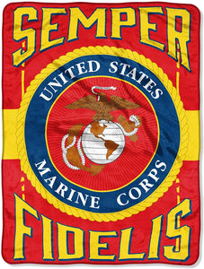 US Marines Semper Fidelis Fleece Throw