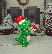 Load image into Gallery viewer, 26&quot; UL Dinosaur With Peppermint Sculpture
