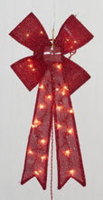Load image into Gallery viewer, 24&quot; UL Glittering Fabric Bow Sculpture - Red
