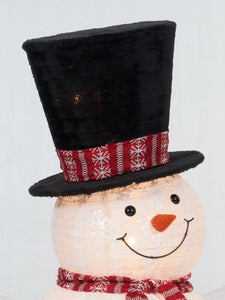 60" UL Pop-Up Snowman With Candy Cane Sculpture