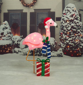 32" UL Plush Flamingo Sculpture