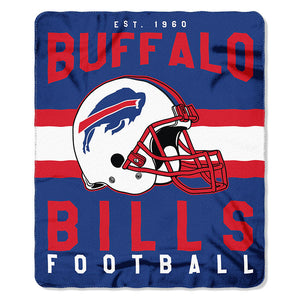 NFL Buffalo Bills NFL Singular 50-Inch by 60-Inch Printed fleece Throw, Blue, 50-inches x 60"
