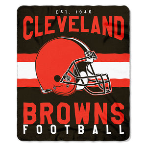 NFL Cleveland Browns NFL Singular 50-Inch by 60-Inch Printed fleece Throw, Blue, 50-inches x 60"