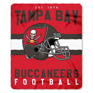 NFL Tampa Bay Buccaneers NFL Singular 50-Inch by 60-Inch Printed fleece Throw, Red, 50-inches x 60"