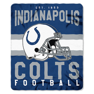 NFL Indianapolis Colts NFL Singular 50-Inch by 60-Inch Printed fleece Throw, Blue, 50-inches x 60"