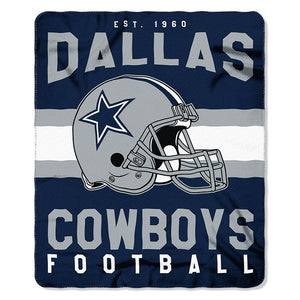 NFL Dallas Cowboys NFL Singular 50-Inch by 60-Inch Printed fleece Throw, Blue, 50-inches x 60"