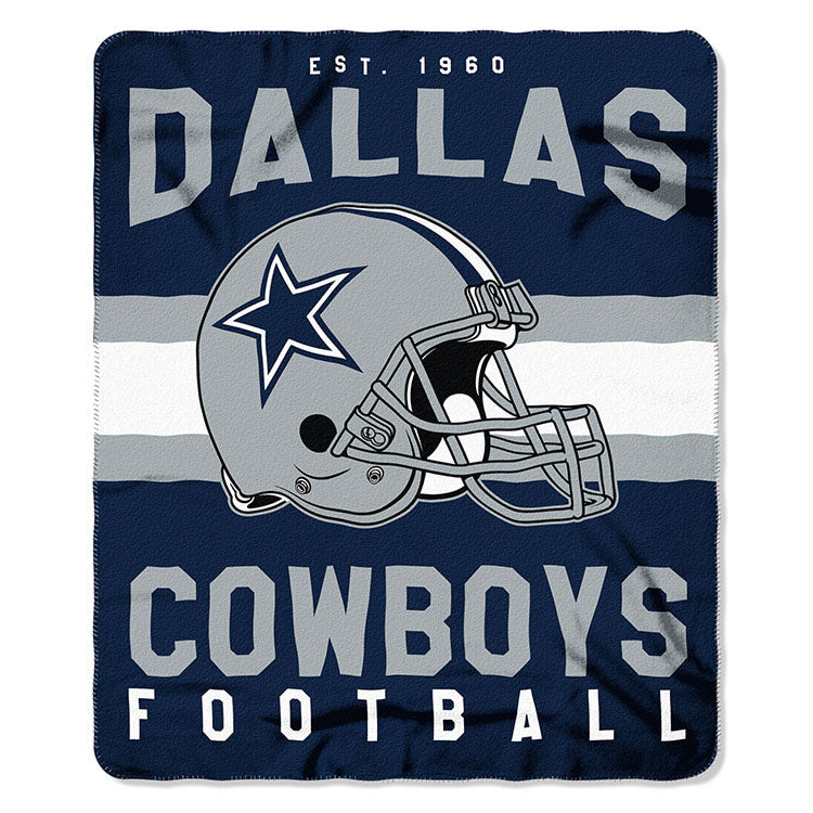 NFL Dallas Cowboys NFL Singular 50-Inch by 60-Inch Printed fleece Throw, Blue, 50-inches x 60