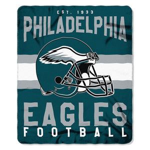 NFL Philadelphia Eagles NFL Singular 50-Inch by 60-Inch Printed fleece Throw, Teal, 50-inches x 60"